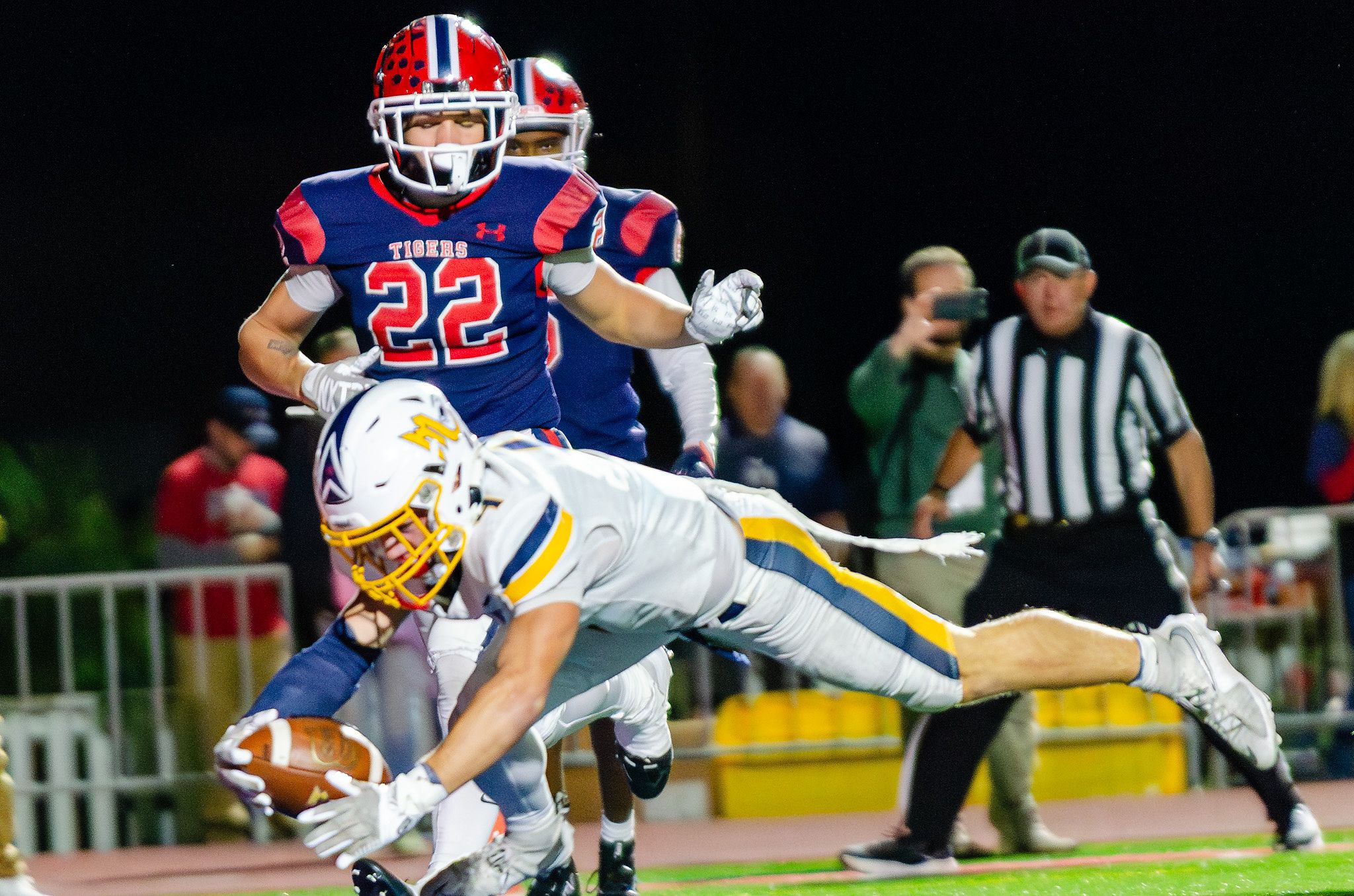 High school football action photo